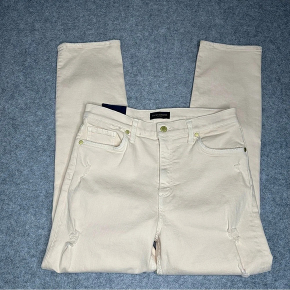 NWT Ramy Brook Neutrals Distressed High Rise Straight Leg Jean. Sz: 30 - Picture 5 of 11